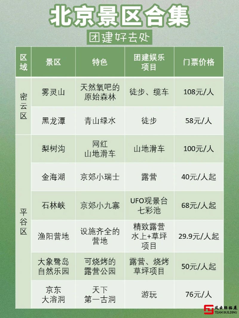 北京6月团建去哪儿好